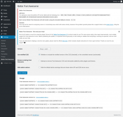 Page screenshot: Settings &rarr; Better Font Awesome