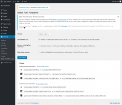 Page screenshot: Settings &rarr; Better Font Awesome