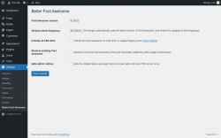 Page screenshot: Settings &rarr; Better Font Awesome