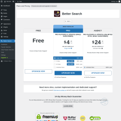 Page screenshot: Better Search → Upgrade  ➤