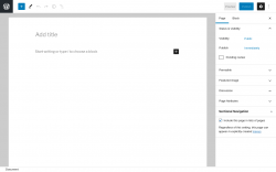 Page screenshot: Add New Page ‹ Test site — WordPress