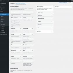 Page screenshot: Widgets ‹ Test site — WordPress