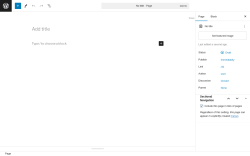 Page screenshot: Add New Page ‹ Test site — WordPress