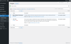 Page screenshot: Plugins &lsaquo; Test site &mdash; WordPress