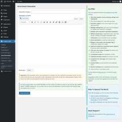 Page screenshot: Arigato Light → Send Newsletter