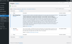 Page screenshot: Plugins &lsaquo; Test site &mdash; WordPress