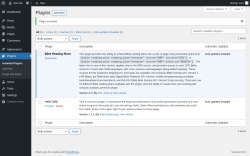 Page screenshot: Plugins &lsaquo; Test site &mdash; WordPress