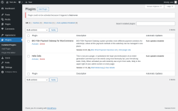 Page screenshot: Plugins ‹ Test site — WordPress