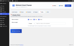 Page screenshot: Smart Popups &rarr; 📍 Rules