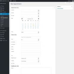 Page screenshot: Appointments → New Appointment