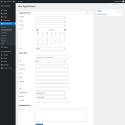 Page screenshot: Appointments → New Appointment