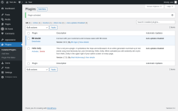 Page screenshot: Plugins ‹ Test site — WordPress