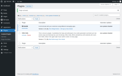 Page screenshot: Plugins ‹ Test site — WordPress