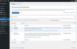 Page screenshot: Plugins ‹ Test site — WordPress