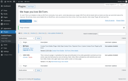 Page screenshot: Plugins ‹ Test site — WordPress