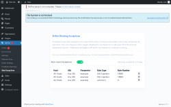 Page screenshot: BitFire  &rarr; Rule Exceptions