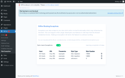 Page screenshot: BitFire  &rarr; Rule Exceptions