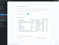 Page screenshot: BitFire  &rarr; Rule Exceptions