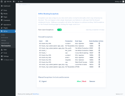 Page screenshot: BitFire &rarr; Rule Exceptions