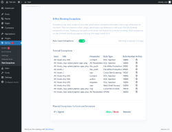 Page screenshot: BitFire  &rarr; Rule Exceptions