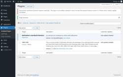 Page screenshot: Plugins ‹ Test site — WordPress