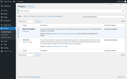 Page screenshot: Plugins ‹ Test site — WordPress