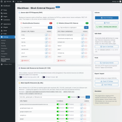 Page screenshot: Settings &rarr; Block External Request