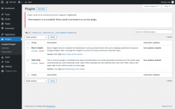 Page screenshot: Plugins ‹ Test site — WordPress
