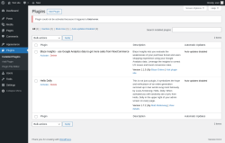Page screenshot: Plugins ‹ Test site — WordPress