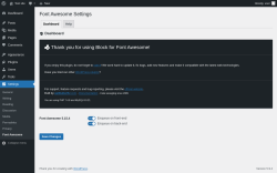Page screenshot: Settings → Font Awesome