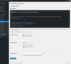 Page screenshot: Settings → Font Awesome