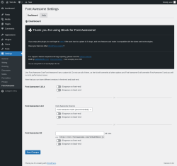 Page screenshot: Settings → Font Awesome