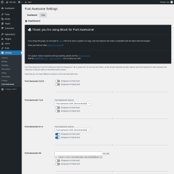 Page screenshot: Settings → Font Awesome