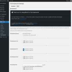 Page screenshot: Settings → Font Awesome