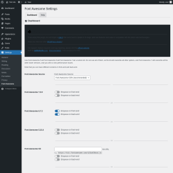 Page screenshot: Settings → Font Awesome