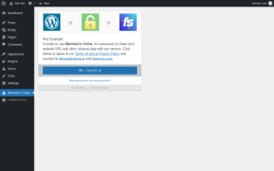Page screenshot: Blocked in China &lsaquo; Test site &mdash; WordPress