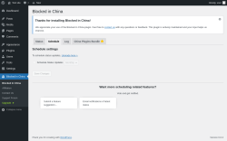Page screenshot: Blocked in China &rarr; Schedule