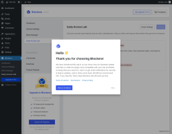 Page screenshot: Blockera → Early Access Lab