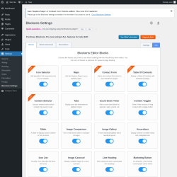 Page screenshot: Settings → Blockons Settings