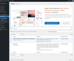Page screenshot: Plugins ‹ Test site — WordPress