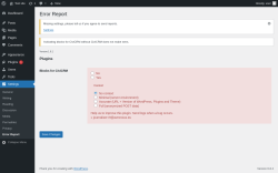 Page screenshot: Settings → Error Report