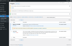 Page screenshot: Plugins ‹ Test site — WordPress