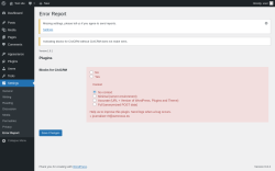 Page screenshot: Settings → Error Report