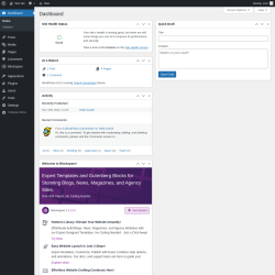 Page screenshot: Dashboard ‹ Test site — WordPress