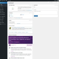 Page screenshot: Dashboard ‹ Test site — WordPress