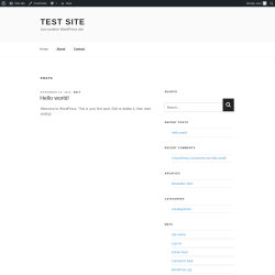 Page screenshot: Test site – Just another WordPress site