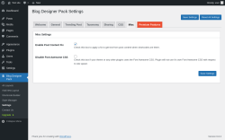 Page screenshot: Blog Designer Pack → Settings → Misc