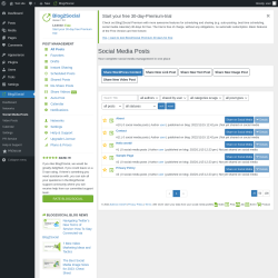 Page screenshot: Blog2Social &rarr; Social Media Posts
