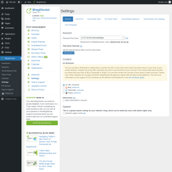 Page screenshot: Blog2Social &rarr; Settings