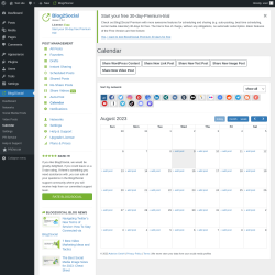 Page screenshot: Blog2Social &rarr; Calendar